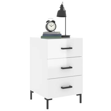 High Gloss White Bedside Cabinet - Modern Design | HipoMarket