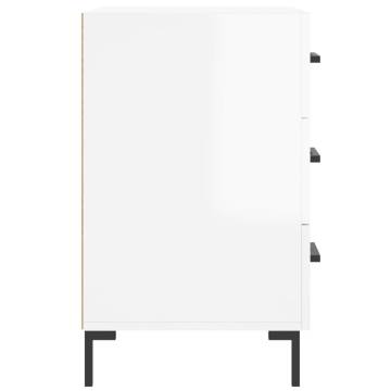 High Gloss White Bedside Cabinet - Modern Design | HipoMarket