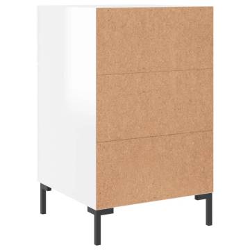 High Gloss White Bedside Cabinet - Modern Design | HipoMarket