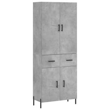 Stylish Highboard Concrete Grey | 69.5x34x180 cm | HipoMarket