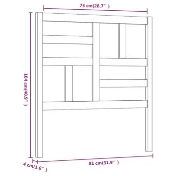 Stylish Solid Wood Pine Bed Headboard - 81x4x104 cm