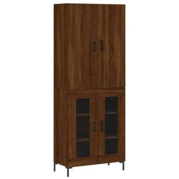 Stylish Highboard Brown Oak - 69.5x34x180 cm | HipoMarket