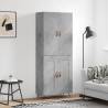 Highboard Concrete Grey 69.5x34x180 cm Engineered Wood Colour concrete grey Quantity in Package 1 Model 2 wood doors 