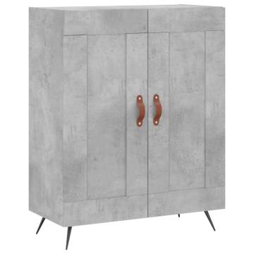 Stylish Highboard Concrete Grey - 69.5x34x180 cm Engineered Wood