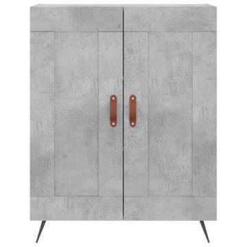 Stylish Highboard Concrete Grey - 69.5x34x180 cm Engineered Wood