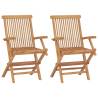 Folding Garden Chairs 2 pcs Solid Teak Wood Quantity in Package 2 Number of 1 