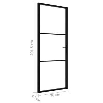 Interior Door ESG Glass & Aluminium 76x201.5 cm - Black