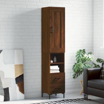 Elegant Highboard Brown Oak - Stylish Storage Solution