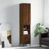 Highboard Brown Oak 34.5x34x180 cm Engineered Wood Colour brown oak Quantity in Package 1 Model 2 drawers 2 shelves 