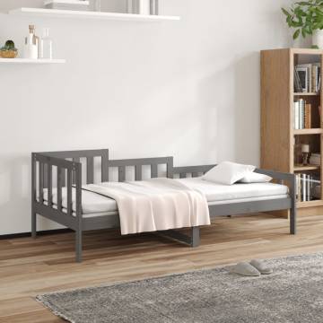 Day Bed Grey 90x200 cm Solid Wood Pine - Versatile & Stylish