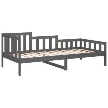 Day Bed Grey 90x200 cm Solid Wood Pine - Versatile & Stylish