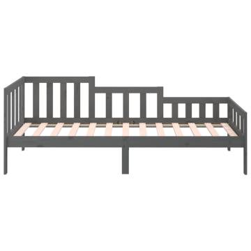 Day Bed Grey 90x200 cm Solid Wood Pine - Versatile & Stylish