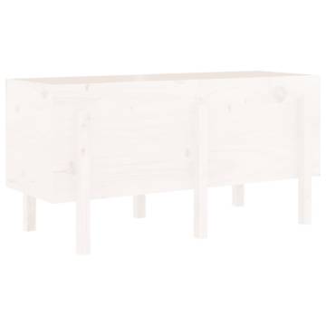 Garden Raised Bed White 121x50 cm - Solid Pine Wood