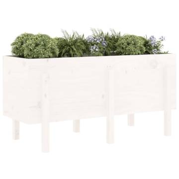 Garden Raised Bed White 121x50 cm - Solid Pine Wood