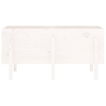 Garden Raised Bed White 121x50 cm - Solid Pine Wood