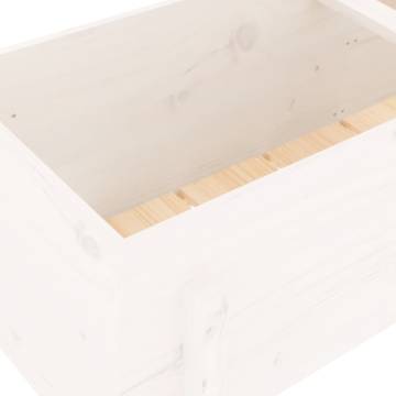 Garden Raised Bed White 121x50 cm - Solid Pine Wood