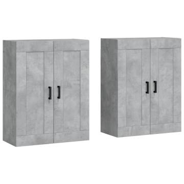 Wall Mounted Cabinets - 2 pcs in Concrete Grey - Hipomarket