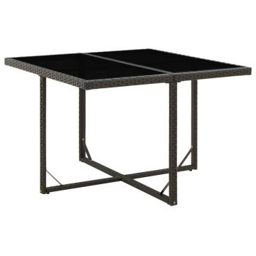 Elegant Black Garden Table - Poly Rattan & Glass | HipoMarket