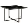 Garden Table Black 109x107x74 cm Poly Rattan and Glass Colour black Quantity in Package 1 