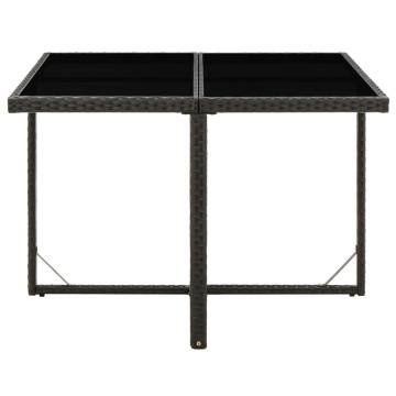 Elegant Black Garden Table - Poly Rattan & Glass | HipoMarket