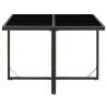 Elegant Black Garden Table - Poly Rattan & Glass | HipoMarket