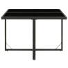 Elegant Black Garden Table - Poly Rattan & Glass | HipoMarket