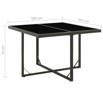 Elegant Black Garden Table - Poly Rattan & Glass | HipoMarket