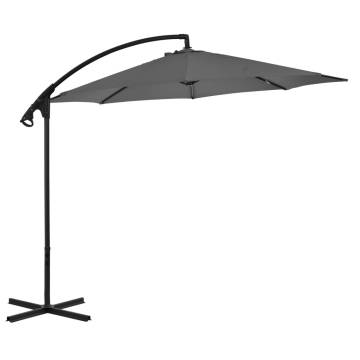 Elegant Cantilever Umbrella with Steel Pole - 300 cm Anthracite