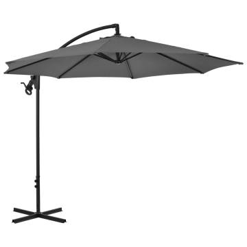 Elegant Cantilever Umbrella with Steel Pole - 300 cm Anthracite