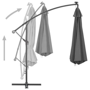 Elegant Cantilever Umbrella with Steel Pole - 300 cm Anthracite