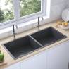 Handmade Kitchen Sink Black Stainless Steel Colour black Size 100 x 44 x 20 cm (two sinks) 