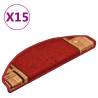 Self-adhesive Stair Mats - 15 pcs Red | Safe & Stylish