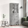 Highboard Concrete Grey 69.5x34x180 cm Engineered Wood Colour concrete grey Quantity in Package 1 Model 1 wood door 3 drawers 