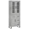 Stylish Highboard in Concrete Grey | 69.5x34x180 cm