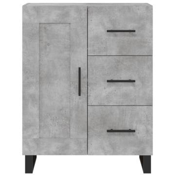 Stylish Highboard in Concrete Grey | 69.5x34x180 cm