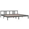 Grey Solid Wood Bed Frame 200x200 cm - Modern & Sturdy