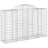 Arched Gabion Baskets - 2 pcs Galvanised Iron | Hipomarket