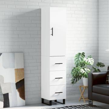 Stylish Highboard White 34.5x34x180 cm | HipoMarket