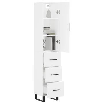 Stylish Highboard White 34.5x34x180 cm | HipoMarket