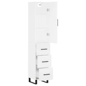 Stylish Highboard White 34.5x34x180 cm | HipoMarket