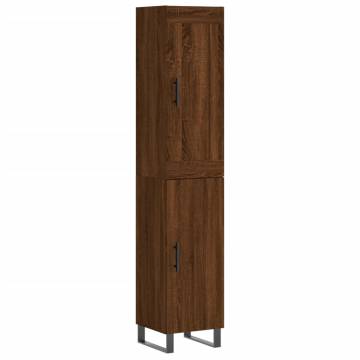 Highboard Brown Oak 34.5x34x180 cm - Stylish Engineered Wood