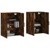 Elegant Wall Mounted Cabinets - Smoked Oak 2 pcs | HipoMarket