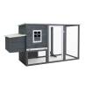 Outdoor Chicken Cage Hen House with 1 Egg Cage Grey Wood Colour grey 