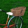 Vintage Bike Rear Basket with Cover - Natural Willow 55x31x36 cm