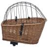 Vintage Bike Rear Basket with Cover - Natural Willow 55x31x36 cm