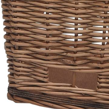 Vintage Bike Rear Basket with Cover - Natural Willow 55x31x36 cm