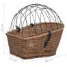 Vintage Bike Rear Basket with Cover - Natural Willow 55x31x36 cm