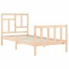 Solid Wood Bed Frame with Headboard - 90x200 cm | Hipo Market