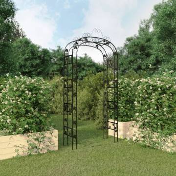 Garden Arch Black 116x45x240 cm Steel | Hipomarket UK