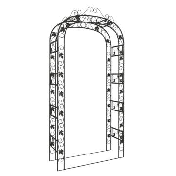 Garden Arch Black 116x45x240 cm Steel | Hipomarket UK